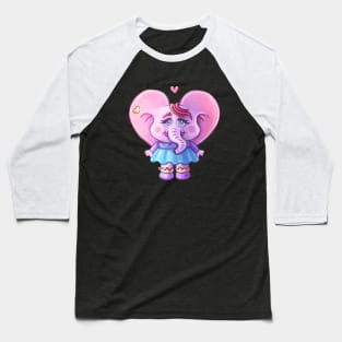 Lovely Elephant Fila Baseball T-Shirt